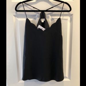 J. Crew Racer Back Top with Scalloped Neckline